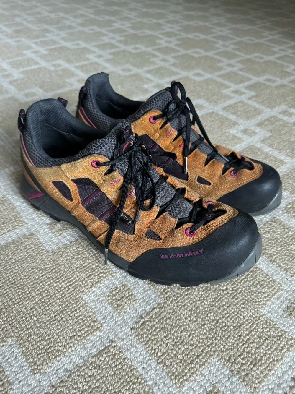 Mammut Redburn GTX Gore-Tex Hiking Shoes Outdoor Sneakers Brown Purple Size 8.5